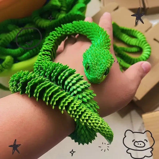 Flexible Jointed Serpentine Sculpture, 3D Printed Snake-Shaped Desk Decor, Customizable Home Decoration for Christmas, Easter, Hanukkah, Thanksgiving, St. Patrick'S Day, Halloween - Random Eye Color, Durable Plastic Material Tudoushop