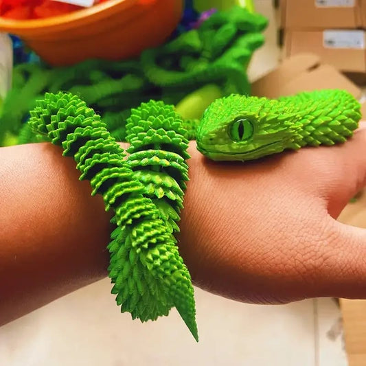 Flexible Jointed Serpentine Sculpture, 3D Printed Snake-Shaped Desk Decor, Customizable Home Decoration for Christmas, Easter, Hanukkah, Thanksgiving, St. Patrick'S Day, Halloween - Random Eye Color, Durable Plastic Material Tudoushop