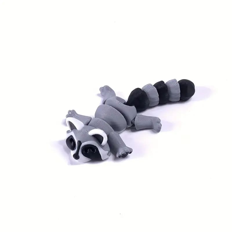 Adorable 3D Printed Raccoon Trash Can Decoration - Articulated, Lifelike Gray and White Raccoon in Dark Gray Bin, Perfect for Indoor/Outdoor Display, No Power Needed, Ideal for Halloween, Christmas, Easter, Thanksgiving Tudoushop