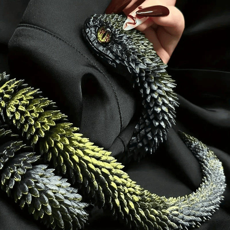 1pc 3D Printed Snake-Shaped Ornament with Full Articulation for Scenery Desktop Decoration, Handicrafts - Perfect Gift for Halloween, Christmas, New Year Tudoushop